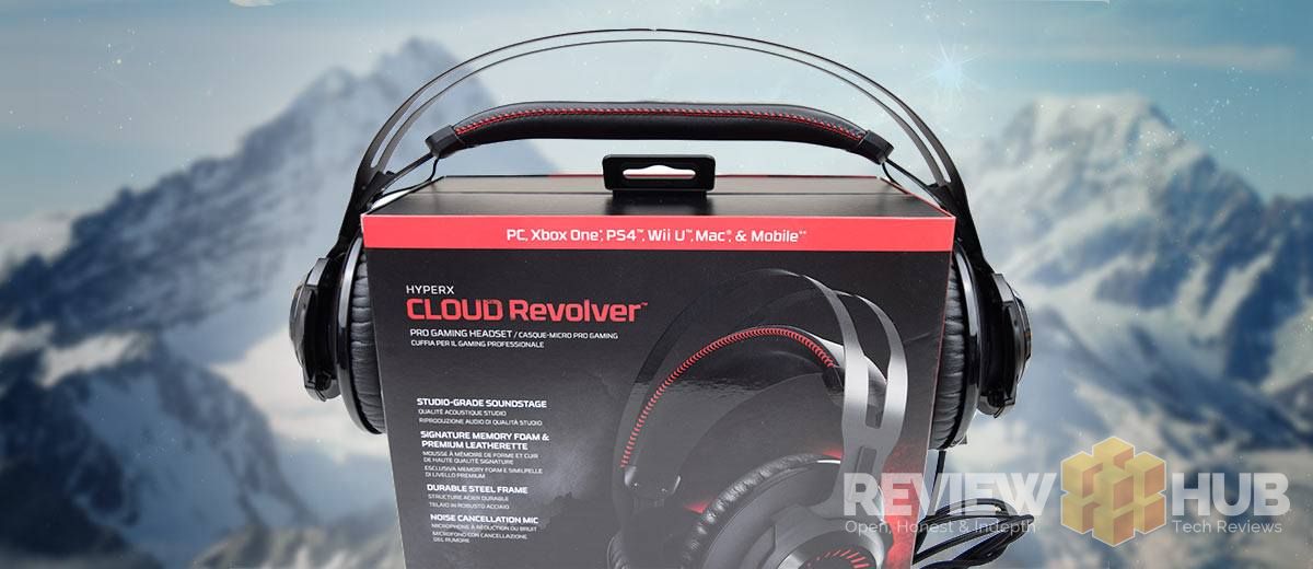 HyperX-Cloud-Revolver-headphones-on-box HyperX Cloud Revolver Headset being stretched