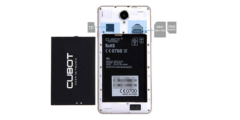 Cubot H1 Sim Card Diagram