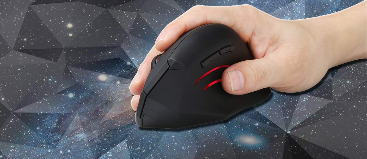 TeckNet Vertical Ergonomic Wireless Mouse Black