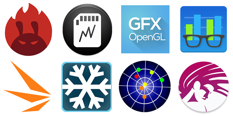 Benchmark Apps Android logos