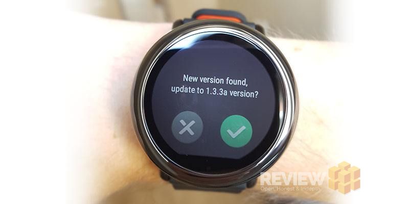 Amazfit Pace Update Notification